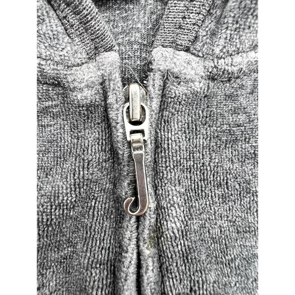 JUICY COUTURE Velour Grey Zip-up Hoodie w/ Sparkle JC logo on back (W: Sml) - Picture 14 of 16